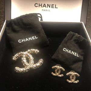 CHANEL earring and brooch